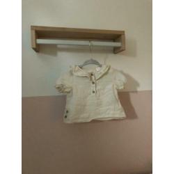 Crème zara blousje topje maat 68 katoen blouse baby girl