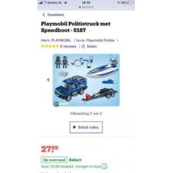 Playmobiel politie wagen en boot