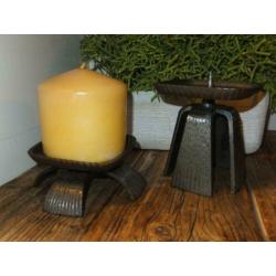 zware vintage brutalist kandelaar kaarsenhouder hoog model