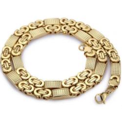 8mm 60cm koningsketting 8 mm 60 cm Platte Gold plated heren