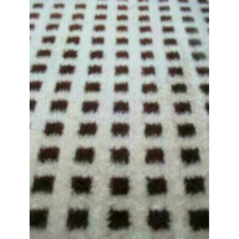 pluche blokkensprei wit bruin retro jaren 70 design vintage
