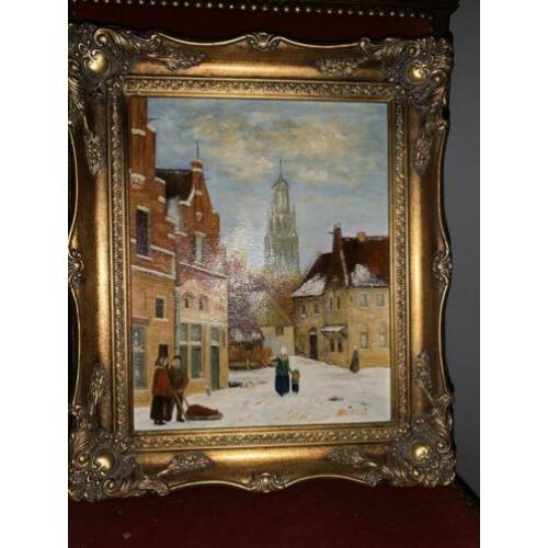 Aangeboden Schilderij Stadszicht