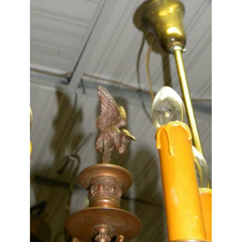 2 zware antieke bronzen kandelaars ca 1860.