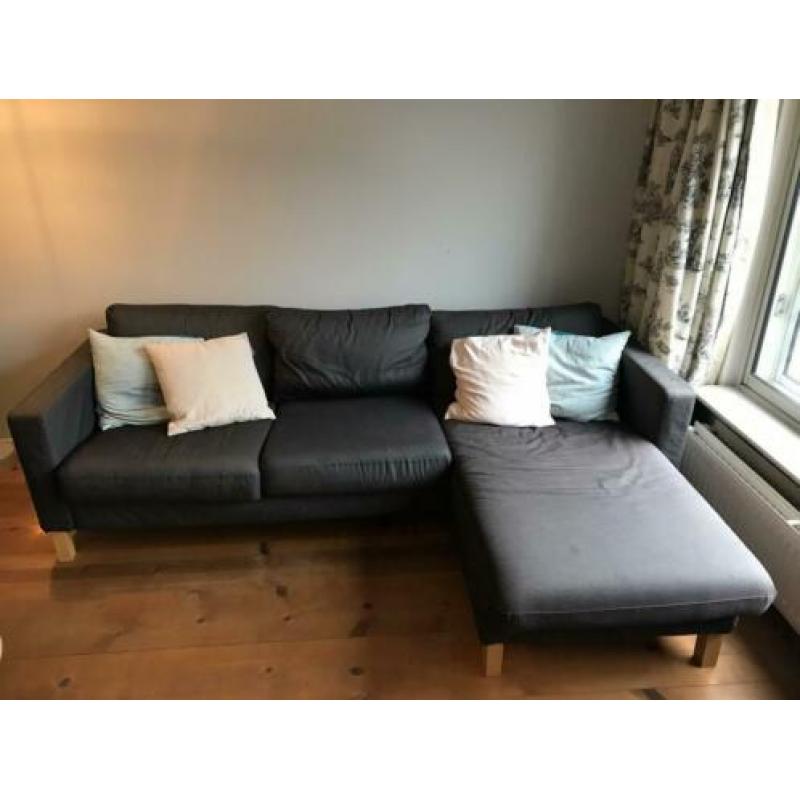 Grijze/ antraciet 3 zits hoekbank Ikea karlstad