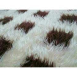 pluche blokkensprei wit bruin retro jaren 70 design vintage
