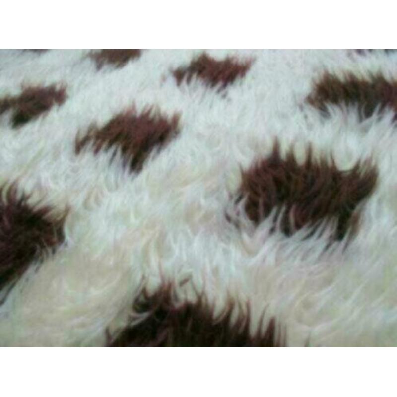 pluche blokkensprei wit bruin retro jaren 70 design vintage