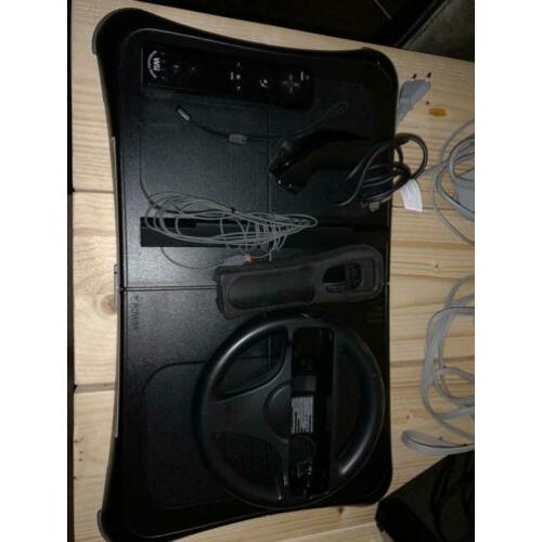 Zwarte Wii + Balance Board&Wheel
