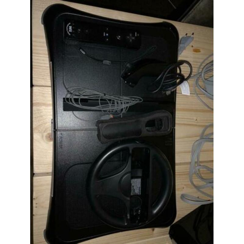 Zwarte Wii + Balance Board&Wheel