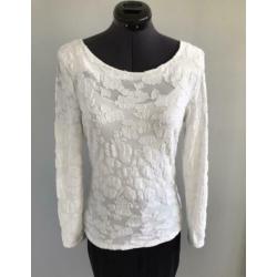 JOSEPHINE & CO top, wit, bloemstructuur, maat M