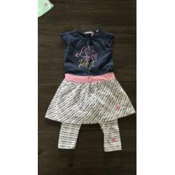 Jurkje met legging en longsleeve bampidano maat 74