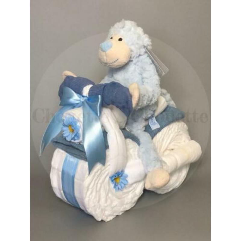 Gratis verzending Luiertaart Motor luiermotor Aap blauw