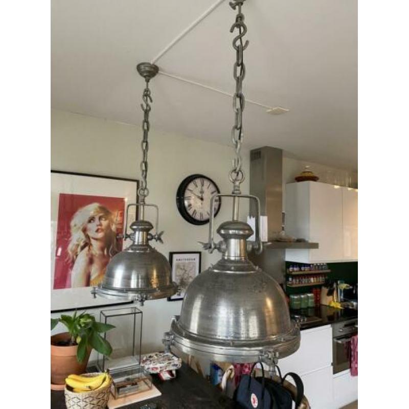 Industriële hanglamp chroom Thor ZGAN (ik heb 2 stuks)