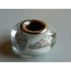 Wit met glitter, past ook op TROLLBEADS
