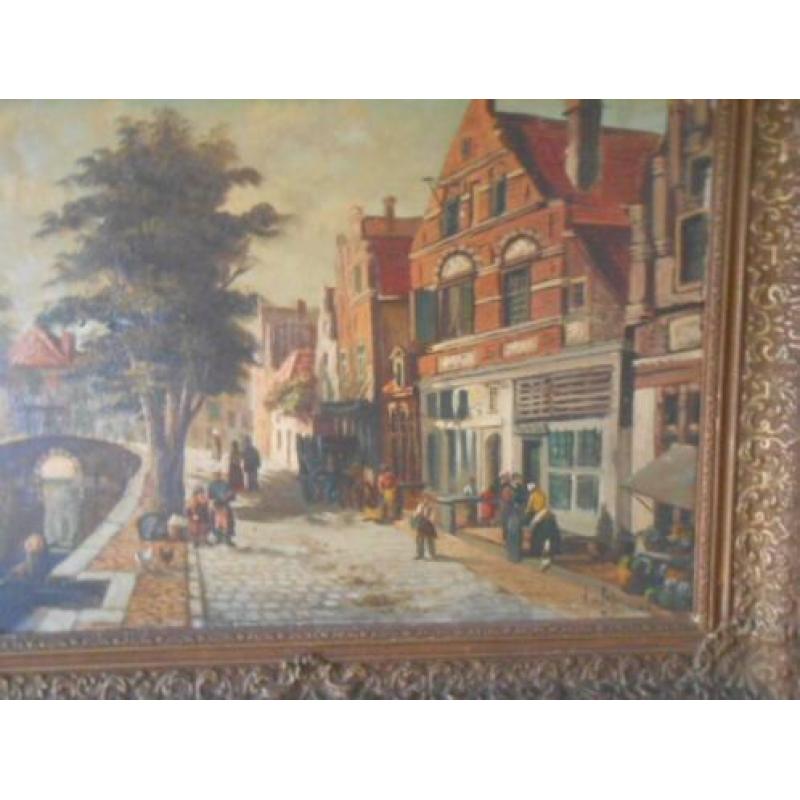 6510 Stadsgezicht naar Cornelis Springer, gesigneerd