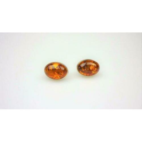 Opruiming Oorstekers zilver&amber / Z4892