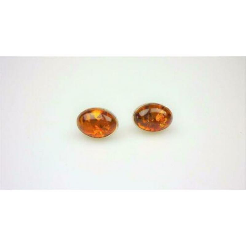 Opruiming Oorstekers zilver&amber / Z4892