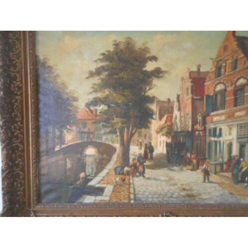 6510 Stadsgezicht naar Cornelis Springer, gesigneerd