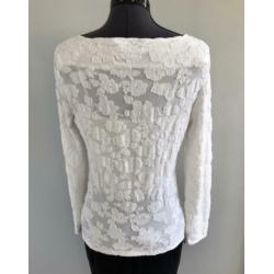 JOSEPHINE & CO top, wit, bloemstructuur, maat M