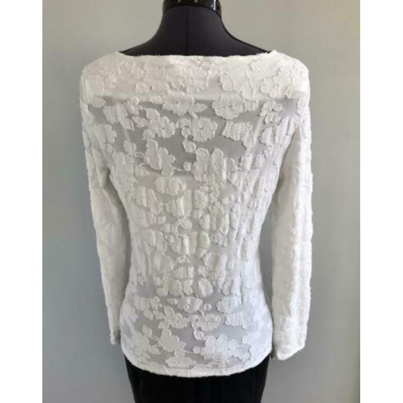 JOSEPHINE & CO top, wit, bloemstructuur, maat M