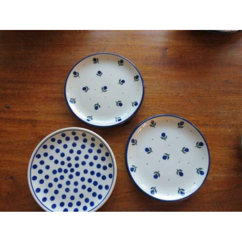 Bunzlau servies, gebaksbordjes 16 cm