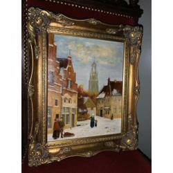 Aangeboden Schilderij Stadszicht