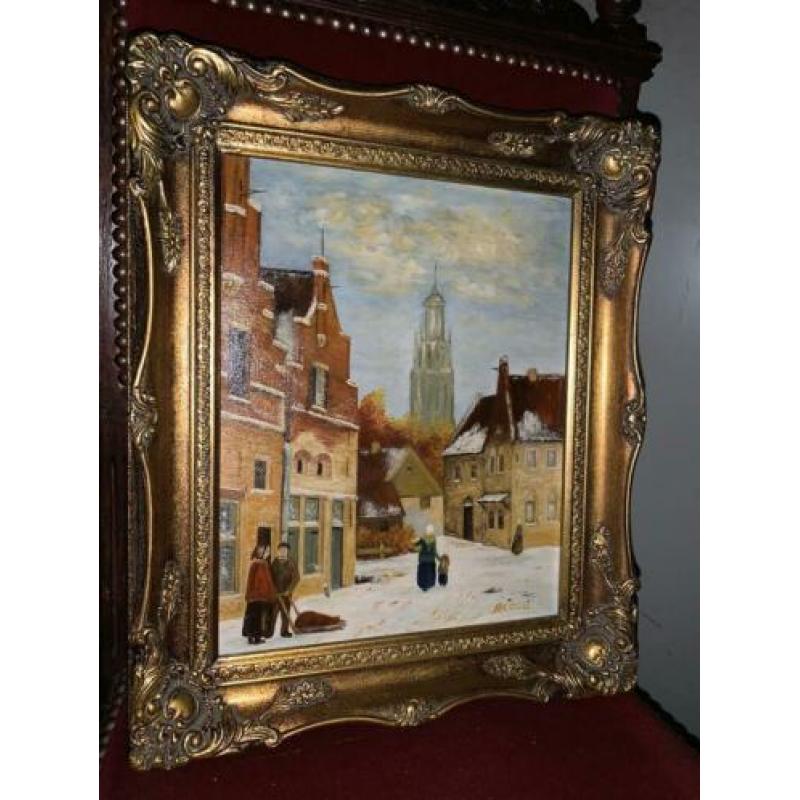 Aangeboden Schilderij Stadszicht