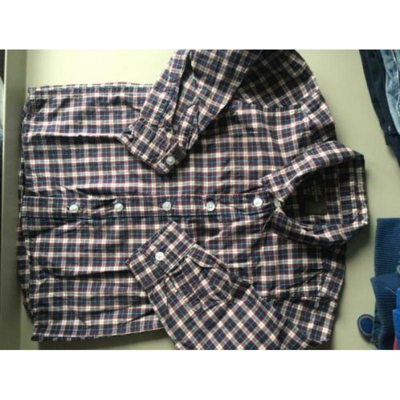 Pakketje 86-90: 6broeken, 2polo’s en shirts, overhemd en jas