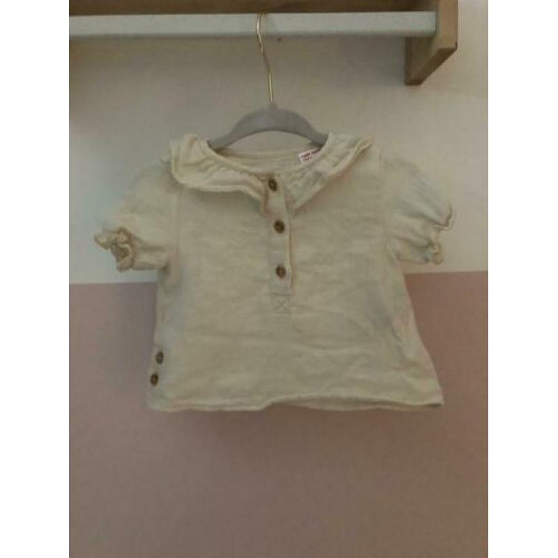 Crème zara blousje topje maat 68 katoen blouse baby girl