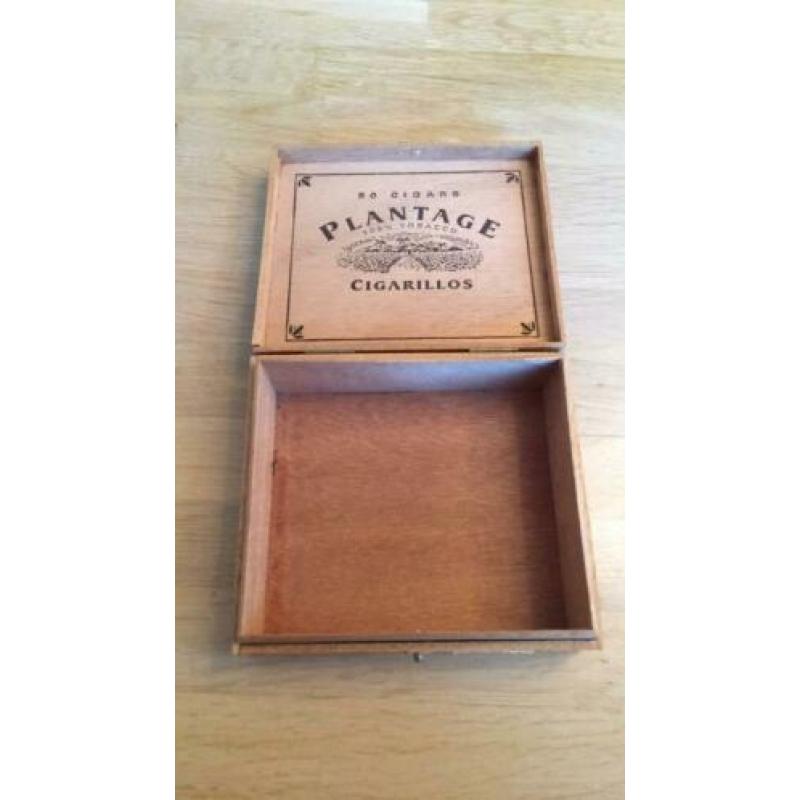 Houten sigarendoos Plantage cigarillos