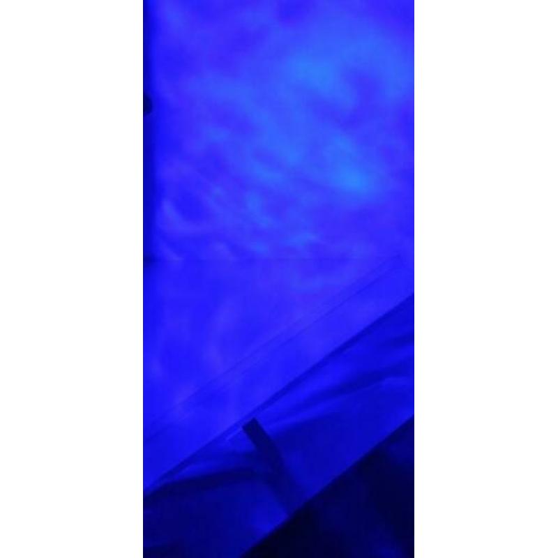 Stroboscoop, blue light, water effect, en disco lamp