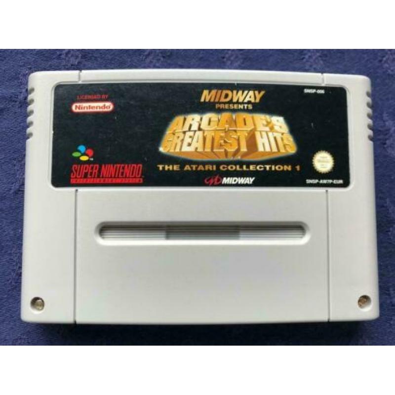 Nintendo Snes spel Arcade`s Greatest Hits. Losse cassette ,