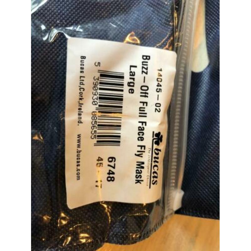 Vliegenmasker Bucas Buzz off Deluxe met oren Large