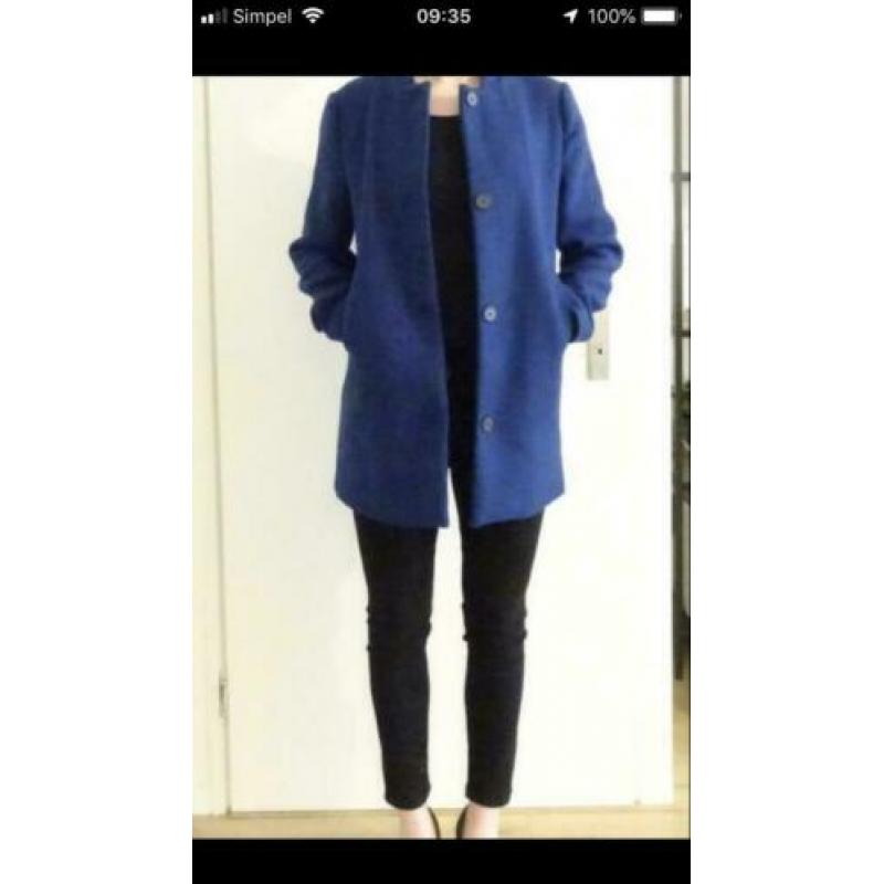 Blauwe Mantel jas S NIEUW