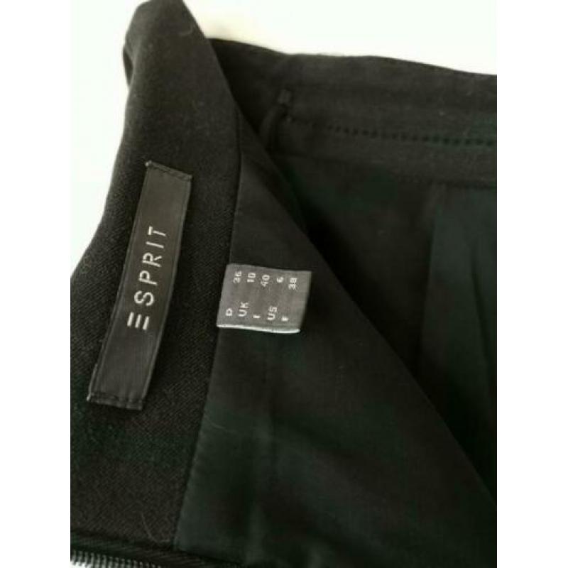 ESPRIT kokerrok imitatieleer leather look zwart - S 36