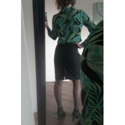 ESPRIT kokerrok imitatieleer leather look zwart - S 36