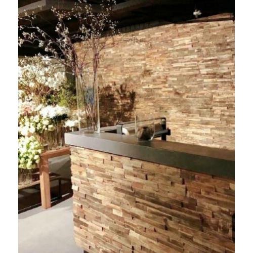-trendy wandpanels- teakhout. plakken en klaar!