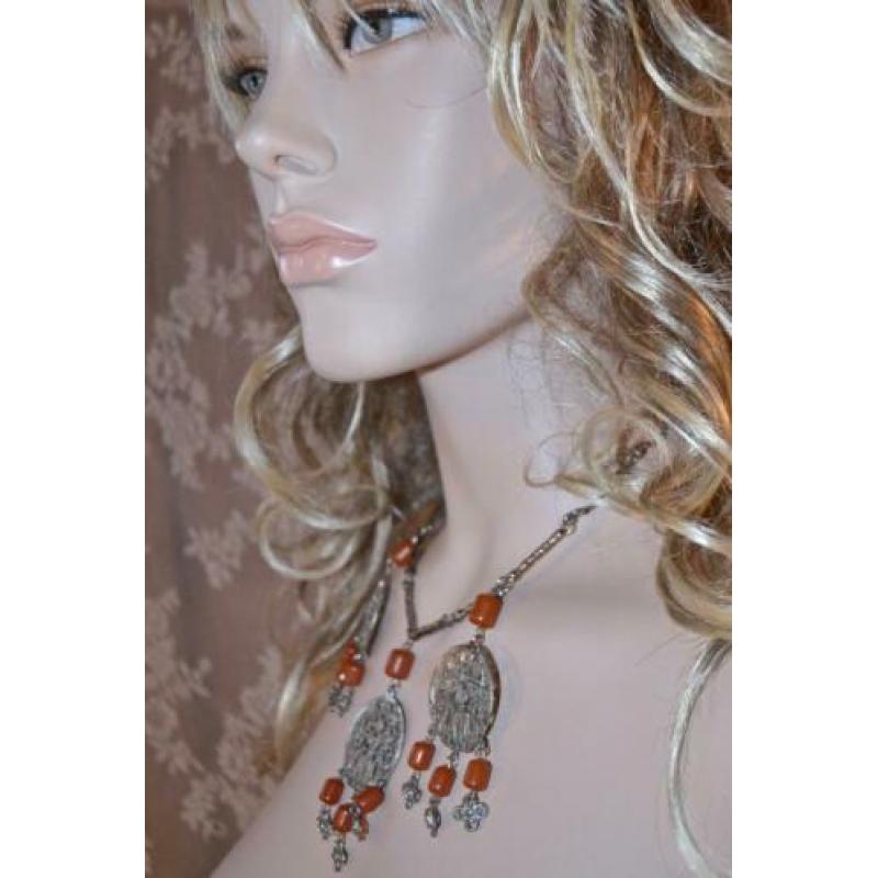 KETTING met 3 bohemian hangers