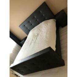 Boxspring leer 200x180
