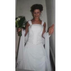 PRIJS VERLAAGD trouwjurk openrug corset met rok mt 34/36