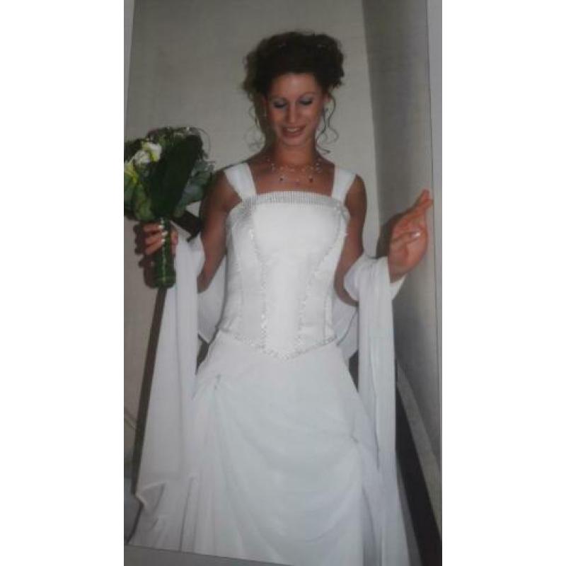 PRIJS VERLAAGD trouwjurk openrug corset met rok mt 34/36
