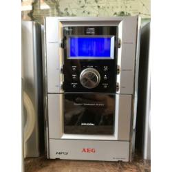 Goede mini stereotoren AEG 2 boxen afstandsbediening zilver