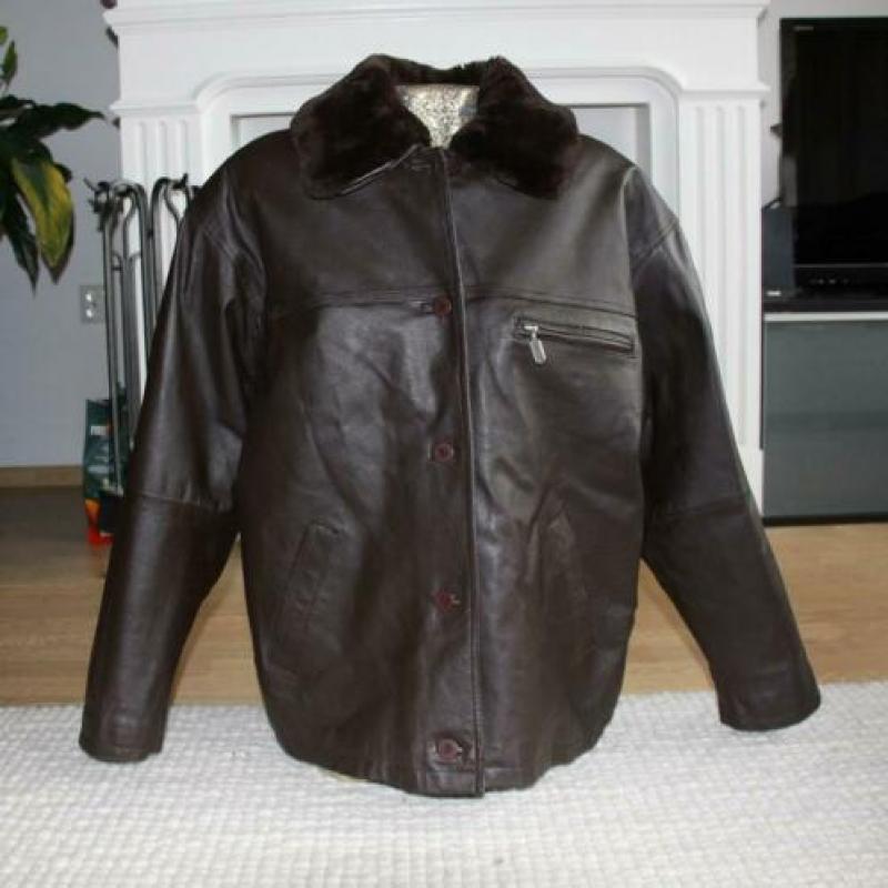 Warme Leren Casuals Jas (M) winterjas