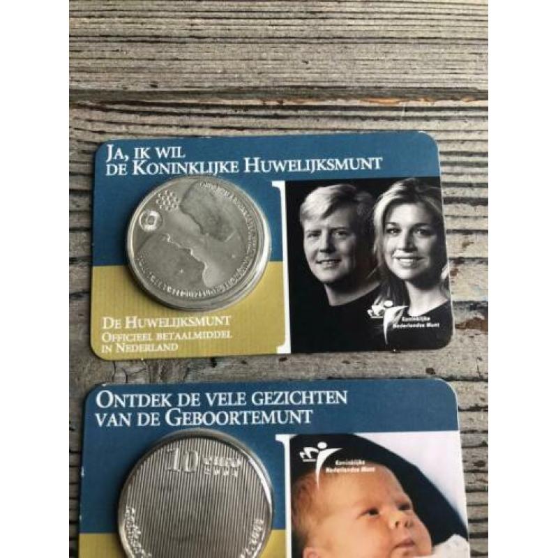 Coincard 2002 en 2004 zilveren 10 en 5 euro munten schaars