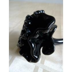 Zwarte glazen roos design glaskunst zwart glas roos bloem