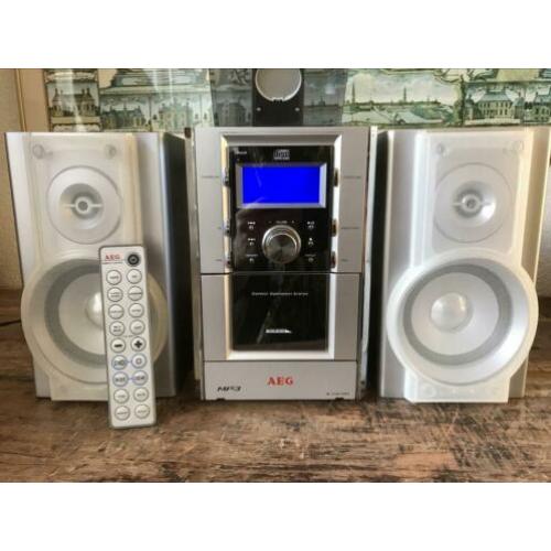 Goede mini stereotoren AEG 2 boxen afstandsbediening zilver