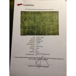Perzisch tapijt handgeknoopt en colored in groen