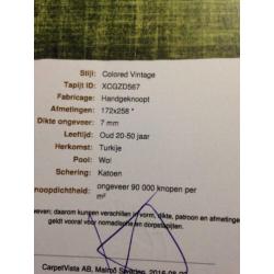 Perzisch tapijt handgeknoopt en colored in groen