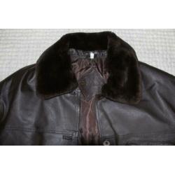 Warme Leren Casuals Jas (M) winterjas