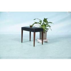 Vintage teakhouten voetenbankje jaren 50 l kruk stool