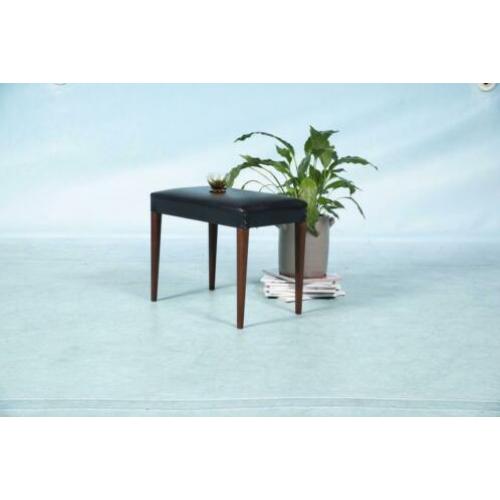 Vintage teakhouten voetenbankje jaren 50 l kruk stool